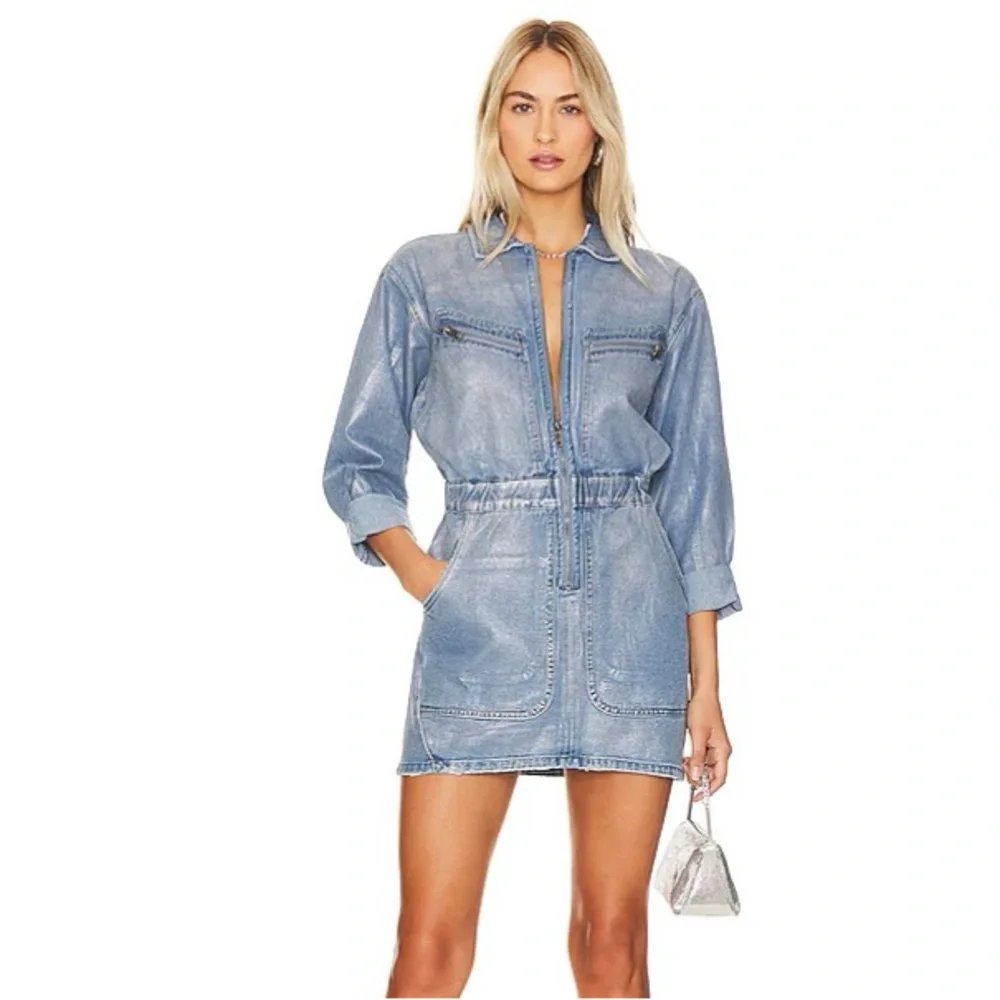 One Teaspoon Revolve Dress Mini Denim Medium M Olivia